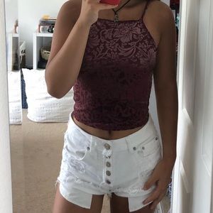 Garage Velvet Halter Tank